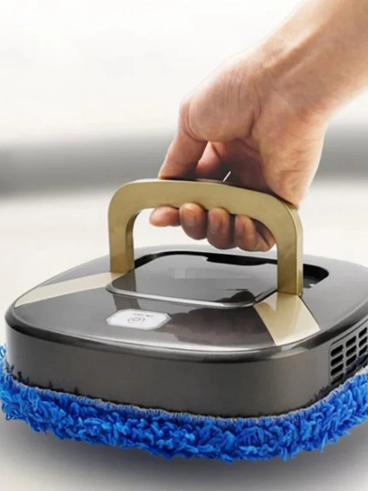 Robot de nettoyage intelligent, vadrouille humide et sèche à rotation automatique, poignée cachée et faible bruit, vadrouille électrique d'aide au nettoyage par la maison/animal de compagnie/paresseux