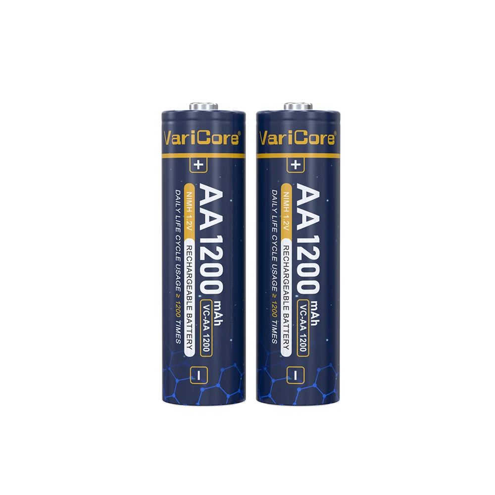 4 baterías recargables VariCore 1200mAh 1,2 V AA Ni-MH por tarjeta para cámaras digitales/juguetes RC/linternas larga vida útil