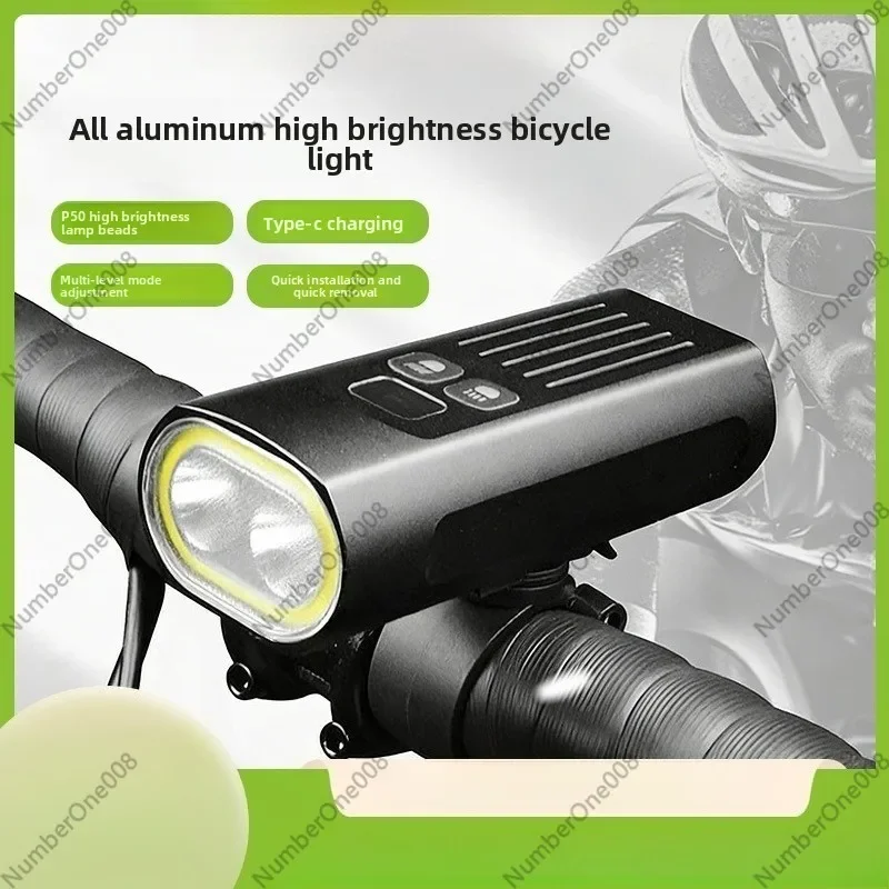 Mountain Bike Aluminum Alloy Headlight Usb Rechargeable Bicycle Light Led for Night Riding