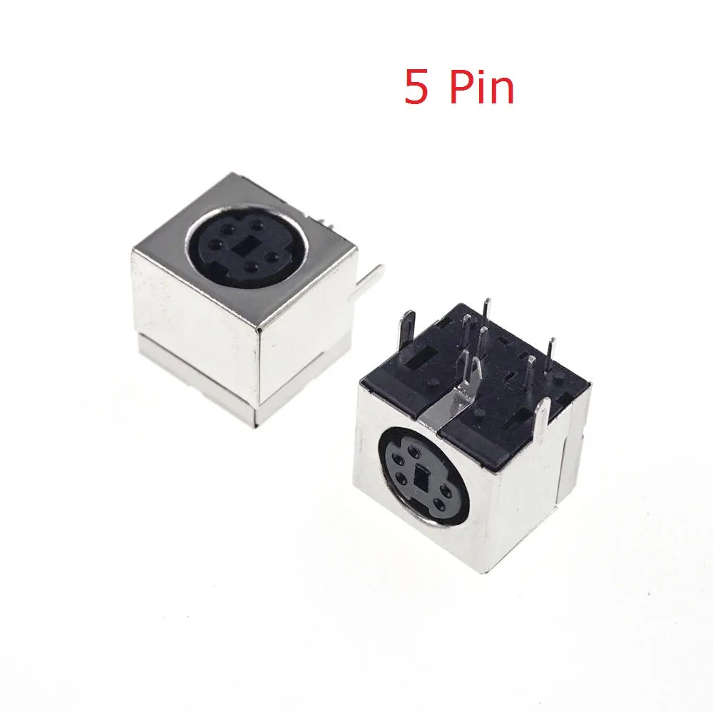 10pcs Circular Receptacle Connector Mini Din 3 4 5 6 7 8 9 10 Pin Female Din Sockets MD-SM Shield Right Angle Through Holes PCB