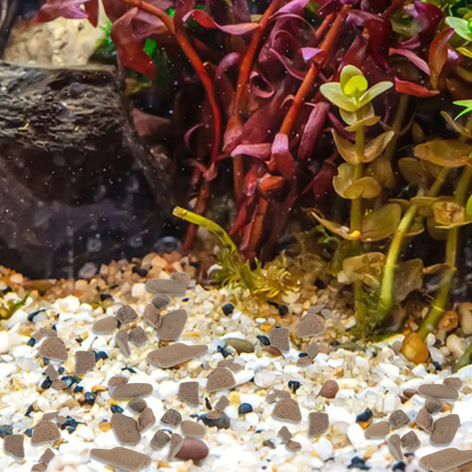 

1 Bag Fish Tank Gravel Stones Decorative Aquarium Pebbles Vase Filler Reusable Flowerpot Rocks Multi-Function Yard Stone