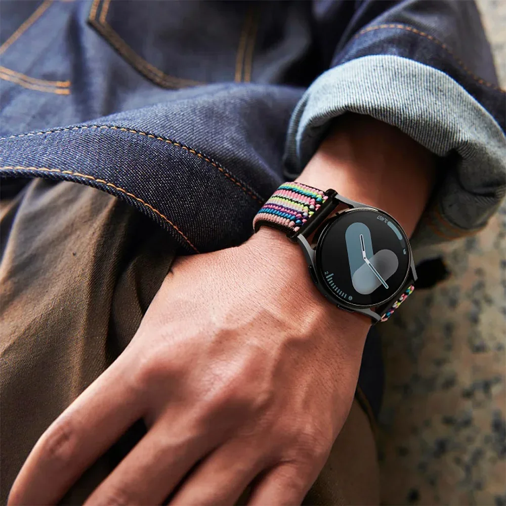 حزام لامع لساعة سامسونج جالاكسي 6/7/5/pro/4/كلاسيكي/أكتيف 2 20 مللي متر/22 مللي متر سوار فخر بوهيمي هواوي GT 4-3-2 شريط مرن #5