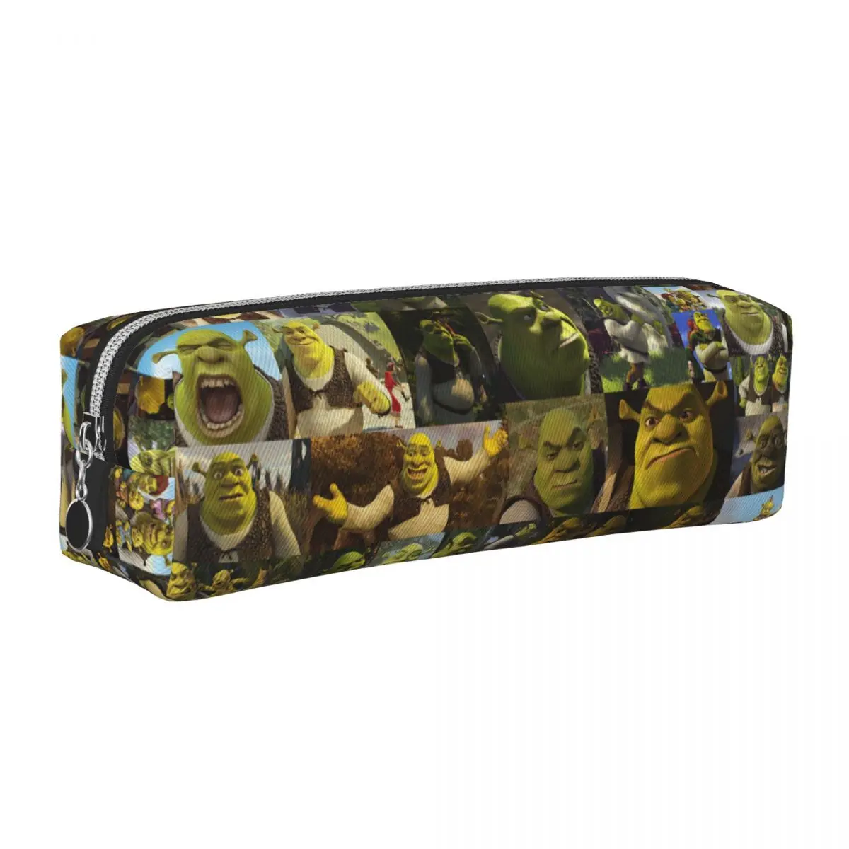 Shreks Memes 콜라주 연필 케이스 Anime Funny Face 펜 홀더 가방 학생 대형 스토리지 학생 학교 지퍼 연필 케이스