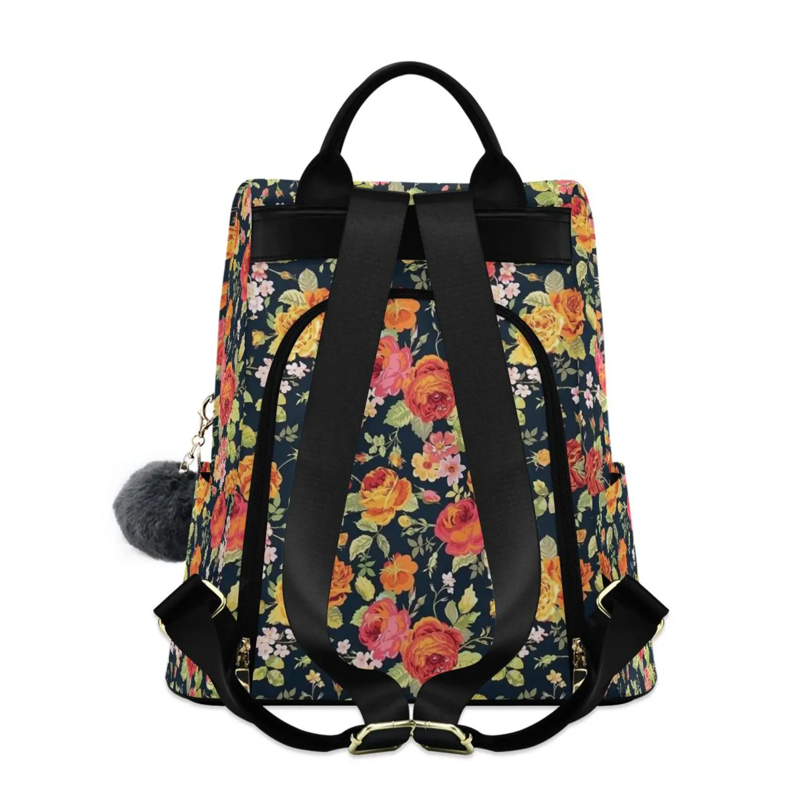 New Women Anti-theft Backpack Fashion Flower printing School Bag Polyester Cloth Shoulder Bag Travel Shopping Backpack Mochila