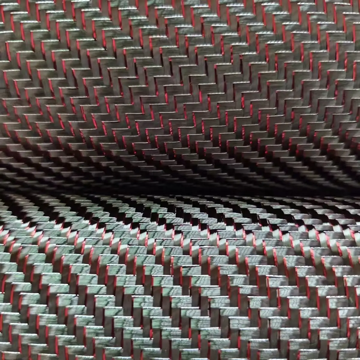 

3k 200g 2x2 real carbon fiber and metal wire mixed woven Plain twill Small size sample red blue purple and green Wire fabric