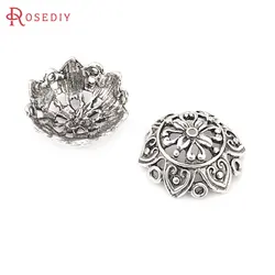10PCS Antique Silver Zinc Alloy Big Beads Caps Tassel Caps High Quality Diy Jewelry Accessories Making Rosediy official-website