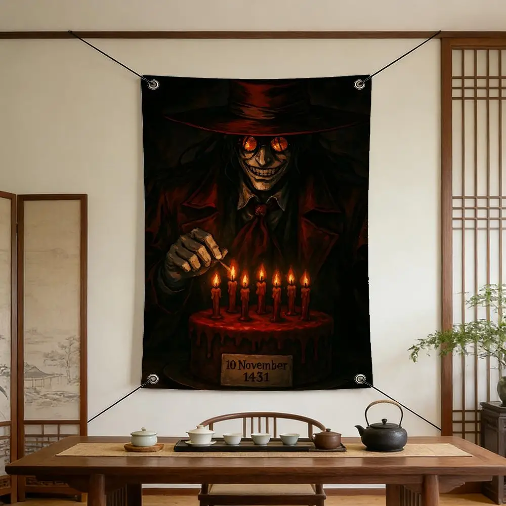 Anime h-hellsing u-ultimate Flags Warm Home Flag 4 Grommets Wrinkle Free Indoor Outdoor