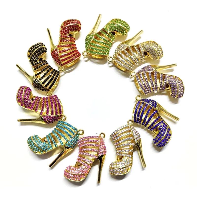 10pcs 3D High Heel Shoe Charms Fit For DIY Jewelry Making S0030-S0032