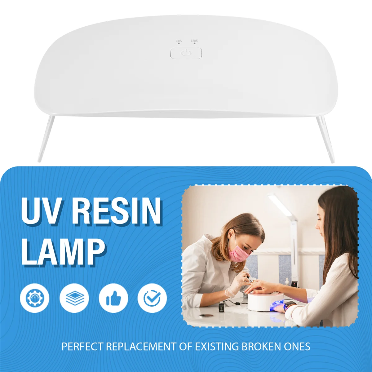 A99T Resin UV Lamp, 48W Fast Curing UV/LED Resin Lamp with 30Pcs Dual Lightsource Lamp Beads for UV Resin Kit