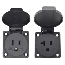 1PCS Universal 15A 20A America Outdoor Waterproof Industry Power Outlet L5-15R L5-20R US Wiring Receptacle Socket Black 125V