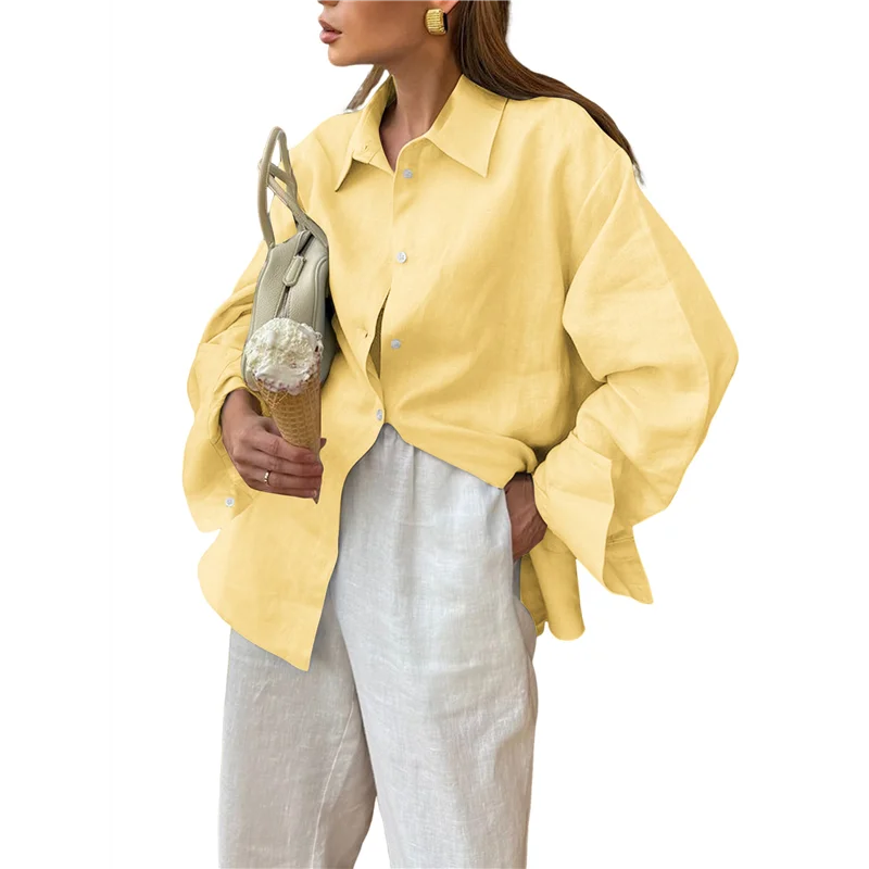 

ABP-Womens 100% Cotton Button Down Shirt