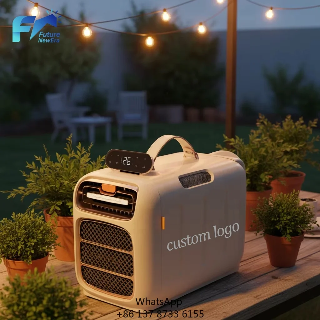 Portable 110v/220v Mini Car Air Conditioner Remote Control For Outdoor Multiple Power Sources Including DC