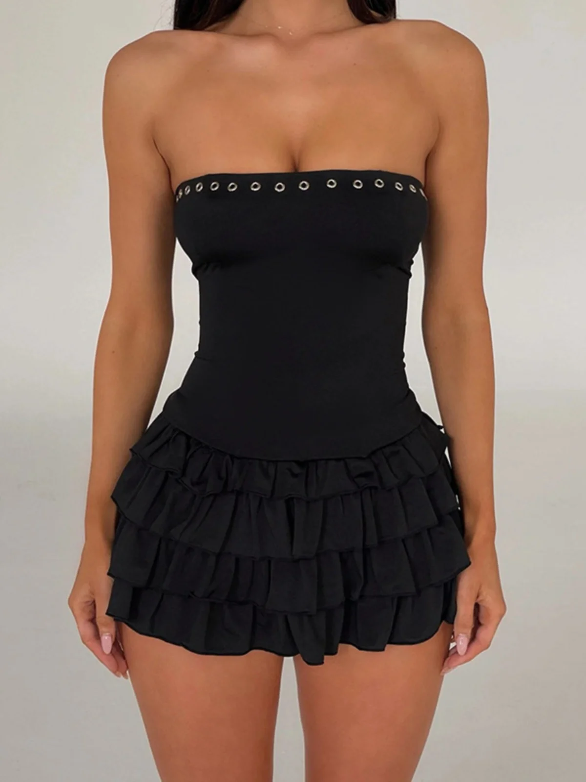 

Strapless Sexy Backless Slim Fit Short Skirt Strapless Slim-back Skirt