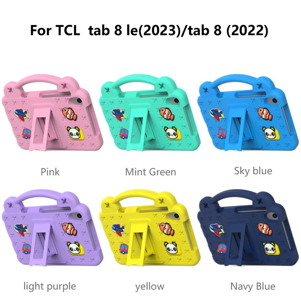 for TCL Tab 8 LE 2023 EVA Portable Shockproof Kids Safe Handle Tablet Cover Case for TCL Tab 8 2022 8.0 Inch Model 9132G
