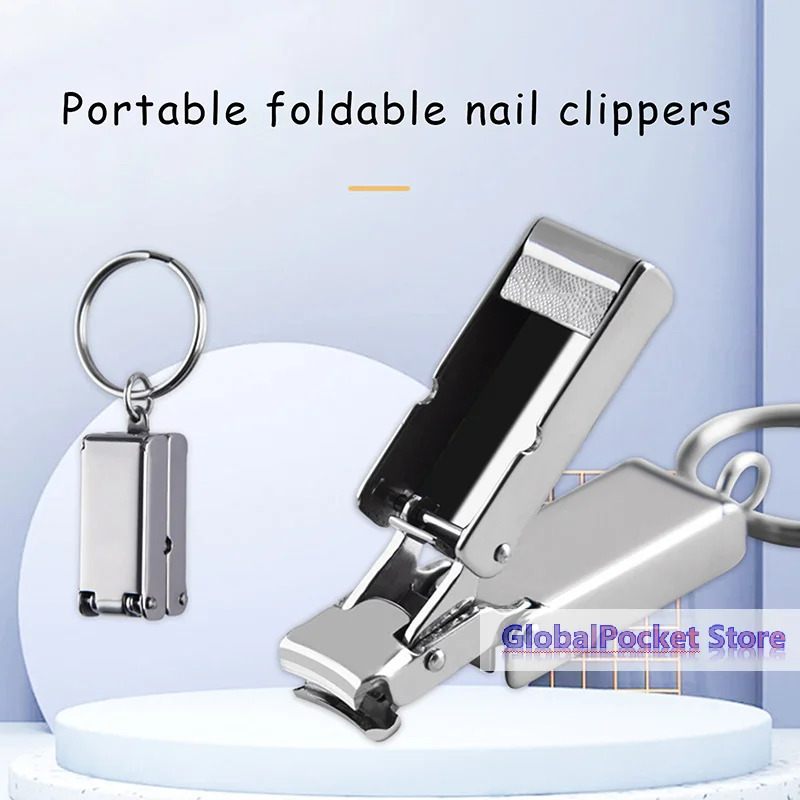 Stainless Steel Mini Folded Nail Clipper With Key Ring Handle Rotary Nail Clipper Nail Accessories And Tools Small Scissors