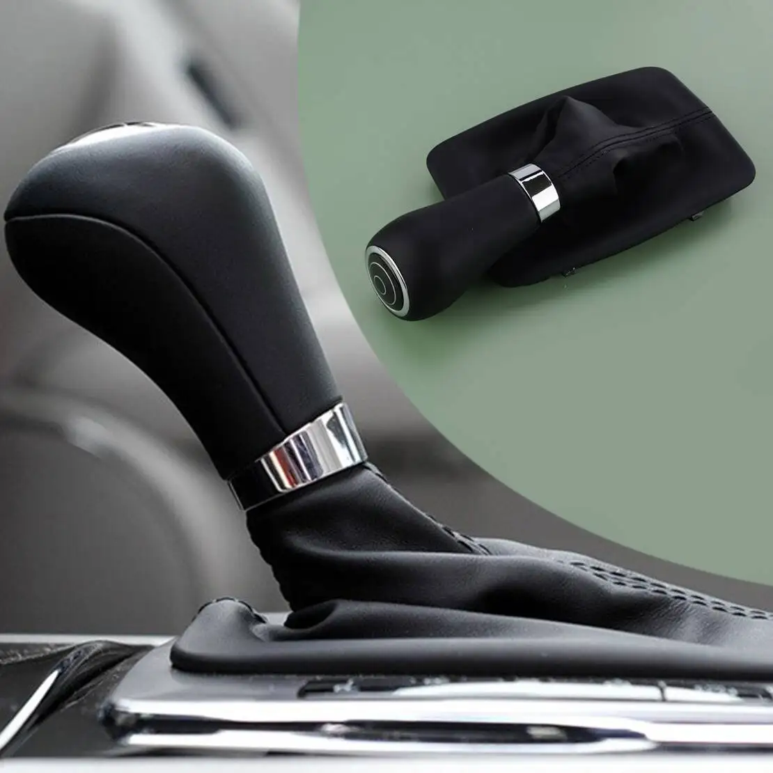 

Black Automatic Gear Shift Knob With Boot Fit for Mercedes Benz C-Class W204 2008 2009 2010 2011 2012 2013