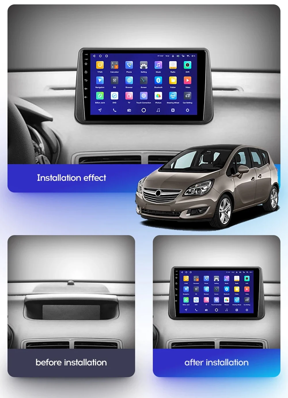 Android 14 Carplay Car Radio For Opel Meriva B 2009 - 2014 Multimedia Navigation Stereo GPS Monitor Screen TV Video Player Auto