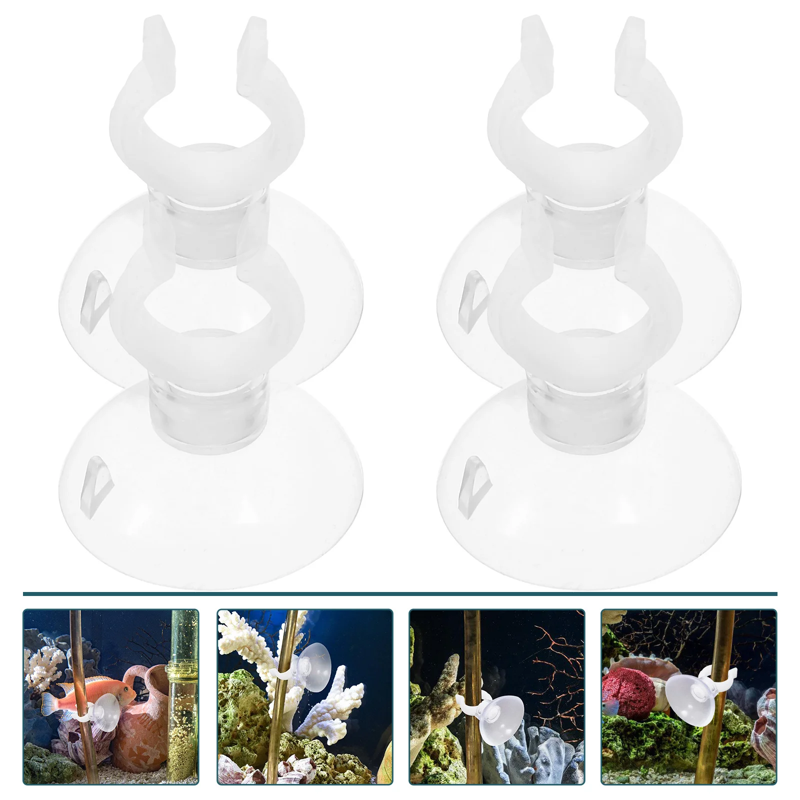 

20Pcs Aquarium Suction Cups Clip Transparent Design Easy Install Water Tubing Holder Fish Tank Suction Cup Clips