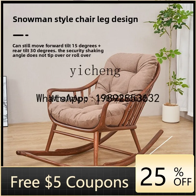 BB Style Teak Solid Wood Sleepable Living Room Home Balcony Lazy Leisure Chair