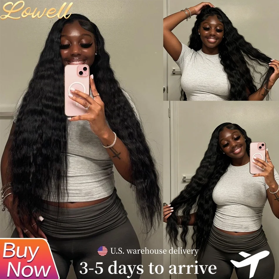 Parrucche in Capelli Umani Ricci con Densità 200, HD Lace 360 Full, 100% 13x4 13x6 HD Lace Frontal Loose Deep Wave, Parrucche Senza Colla 4x4 5x5