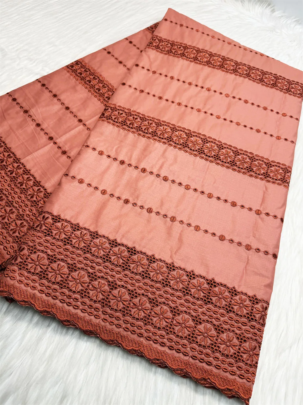 

African Lace Fabric Long Lasting Polish Cotton Embroidered Textile for Women Dry Dress Sewing DIY Fashion Tailoring CT1603