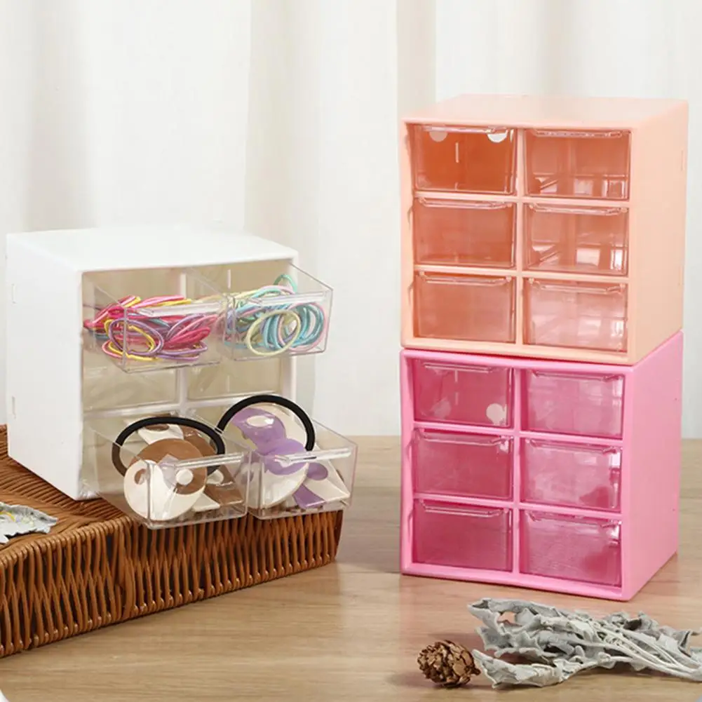 Practical 6/9 Drawers Cosmetic Storage Box 3 Colors Storage Cabinet Organizer INS Styles Cosmetic Storage Box for Home