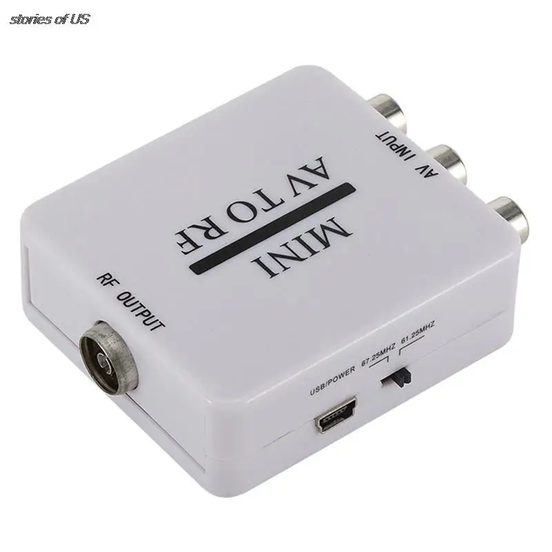 New RCA/Composite A/V To RF/Coax/Coaxial Converter RF Modulator AV 2 COAX Adapter