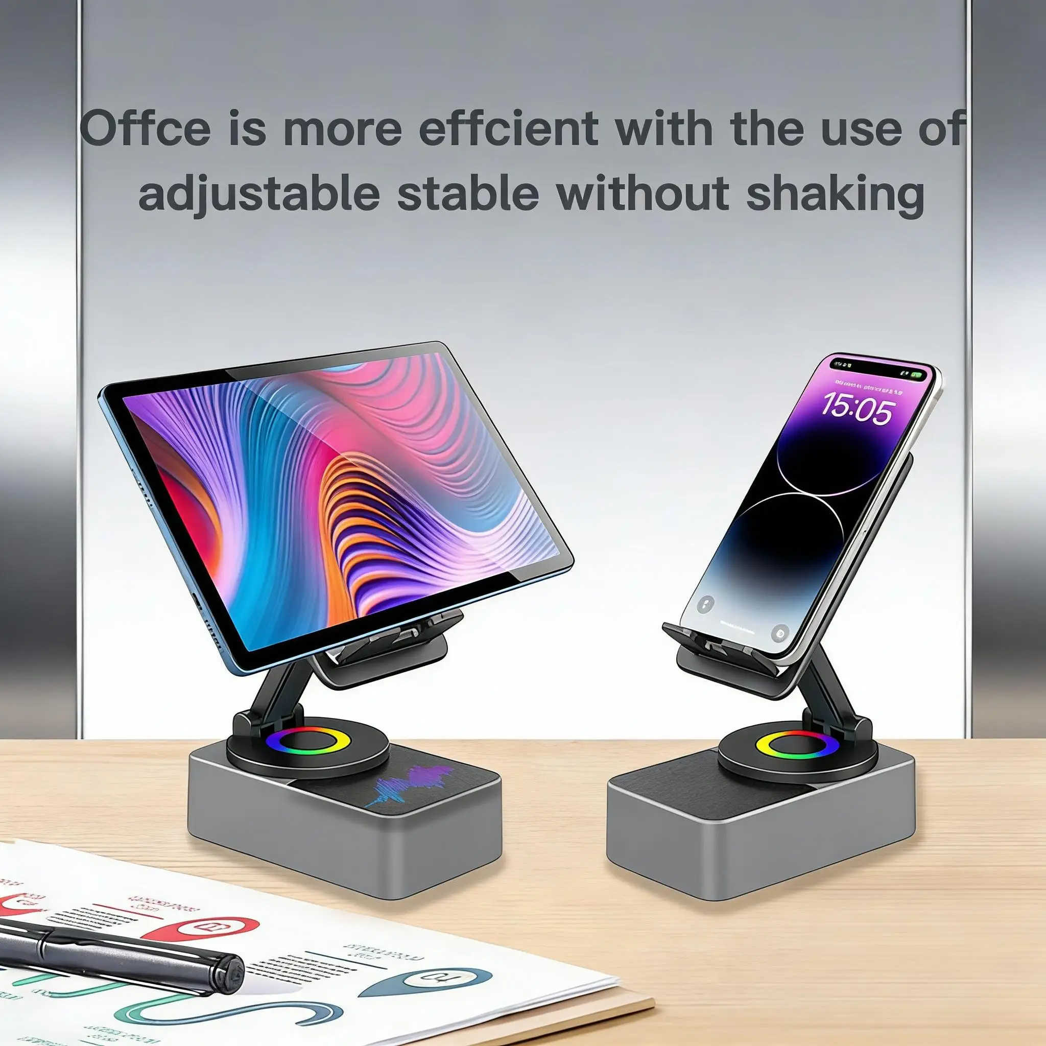 

Multi-functional Bluetooth Audio Phone Holder - 1500mAh power, 360° folding, HD sound, non-slip base, easy to use, convenient for travel, suitable for home, outdoor