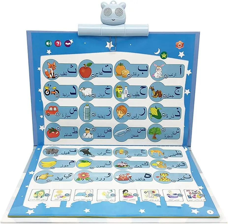 

Новая интерактивная говорящая книга 2-в-1 на арабском и английском языках, развивающая игрушка для раннего обучения чтению для малышей (мальчиков и девочек)