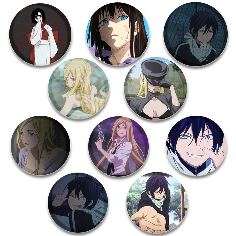 32/44/58mm Anime Noragami Brooch Pins Fashion Jewelry Accessories Cartoon Cosplay Badge for Clothes Backpack Decoration Gifts