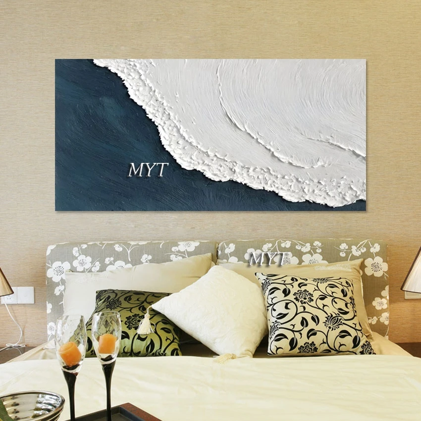 

Artwork Canvas Oil Painting Modern Simple Style Sea Wave Picture Acrylic Abstract Art Textured Without Framed Decor Accessories