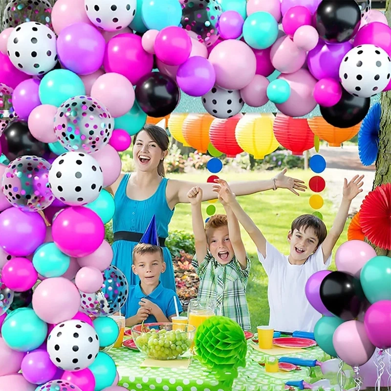 167Pcs A set of Lol surprise themed multi-color balloon wreath set, birthday wedding party baby shower decoration