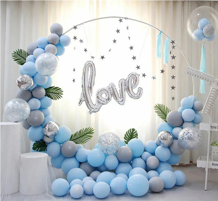 

Iron Round Background Circle Heightened Ring Stand Baby Shower Backdrop Wedding Birthday Party Arch Photo Banner Flower Frame