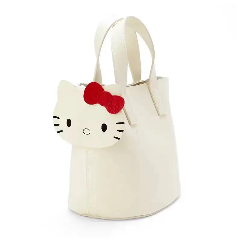 Sanrio Shoulder Bag Hello Kitty PU Crossbody Bag Fashion Cartoon Satchel Simple Handbag Tote Birthday Gift Outdoor Pouch