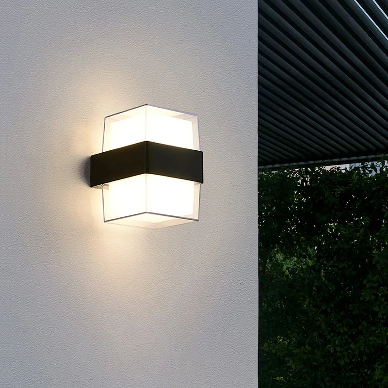 Para cima/para baixo 6w led arandela de parede ao ar livre luminária à prova dip65 água ip65 varanda lâmpada alumínio aço doorplate escada jardim corredor