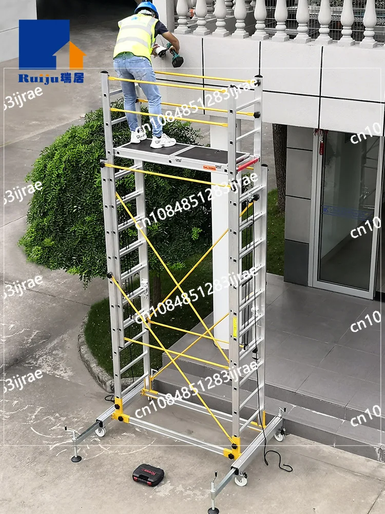 

Aluminum alloy scaffolding movable telescopic scaffold factory direct folding engineering ladder platform.