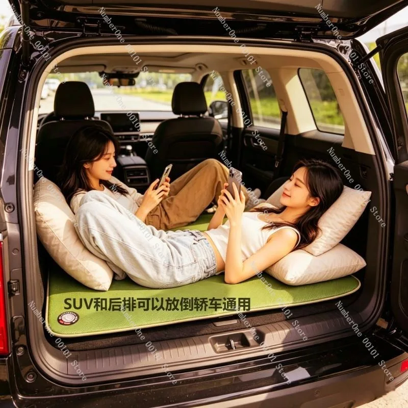 Universal SUV Car Inflatable Air Mattress Brushed Flocked Travel Bed Rear Trunk Camping Sleeping Pad Eco Friendly Skin Friendly