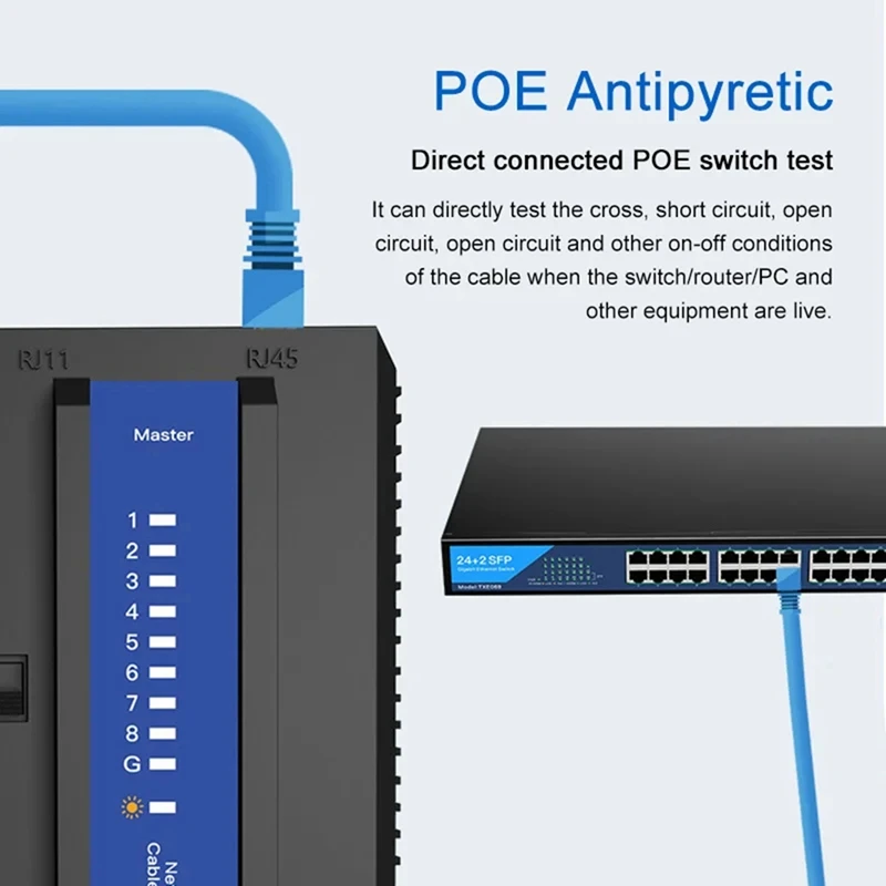 Penguji garis jaringan multifungsi, alat penguji GARIS telepon, penguji garis samping, kontinuitas, RJ45 R9