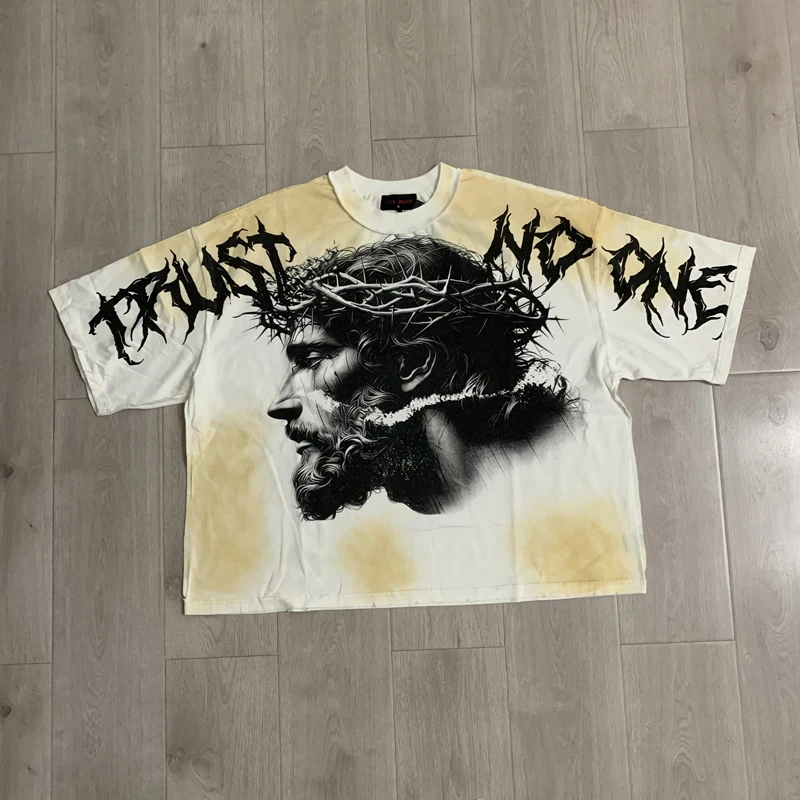 Men Women Loose Casual Fashionable Hip Hop Style RARE PEACE T-shirt Summer Round Neck Short Sleeves