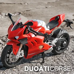 1:12 Ducati V4S Panigale Racing Motorcycles Simulation Alloy Motorcycle Model With Sound and Light Collection Toy Car Kid Gift