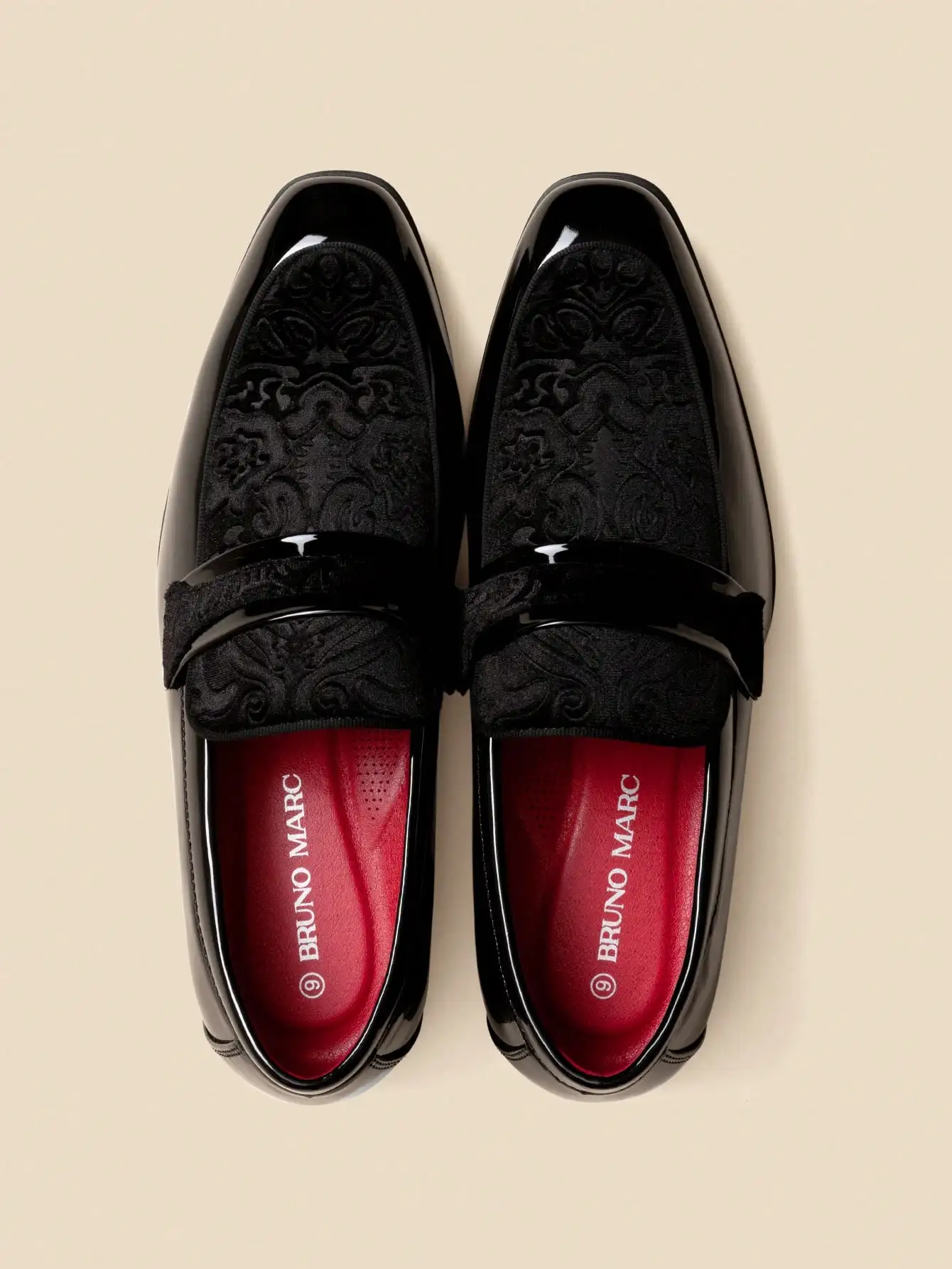 Men's Tuxedo Patent Classic Velvet Loafers Slip On Shoes For Wedding Party Shoes