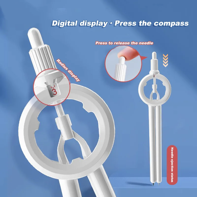 

1Pc Compass Set Showing Radius Numbers for Students, Ideal for Drawing And Exams (Includes 1Box Pencil Leads) Student