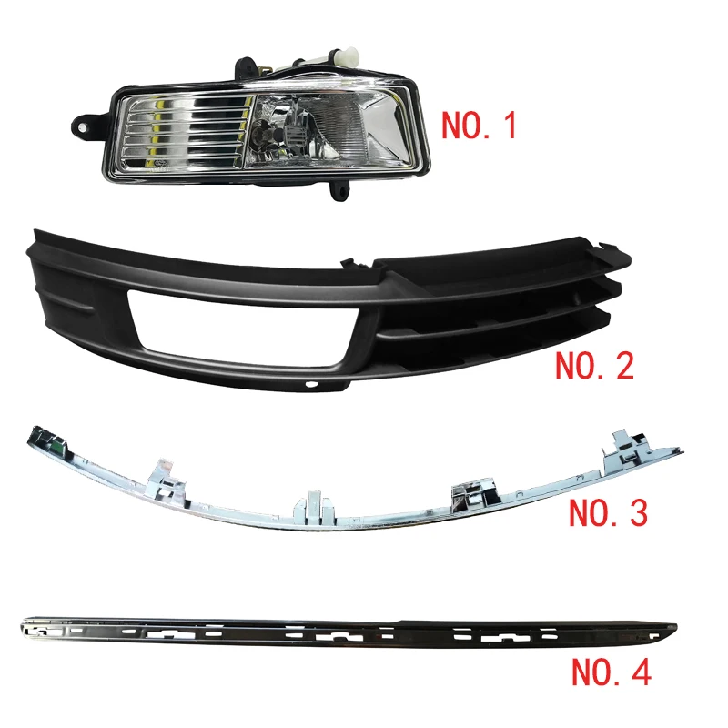 for Audi A6 C6 2009-2011 Front bumper fog lamp frame lower decorative strip electroplating strip bracket fog lamp assembly