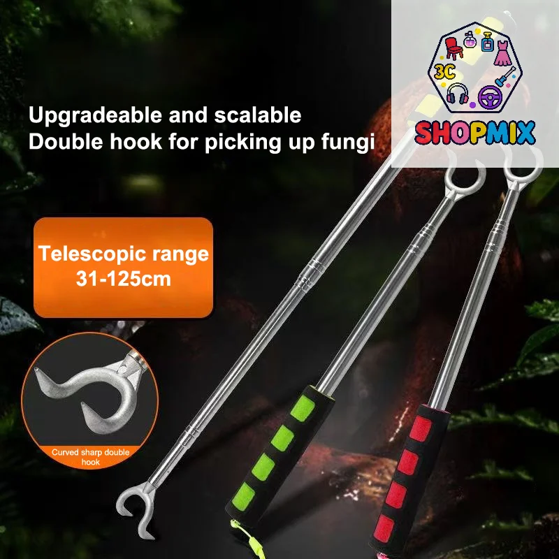 1/2Pcs Adjustable Telescopic Mushroom Picking Tools Mushroom Foraging Picker Multipurpose Mushroom Harvester Non Slip Handle