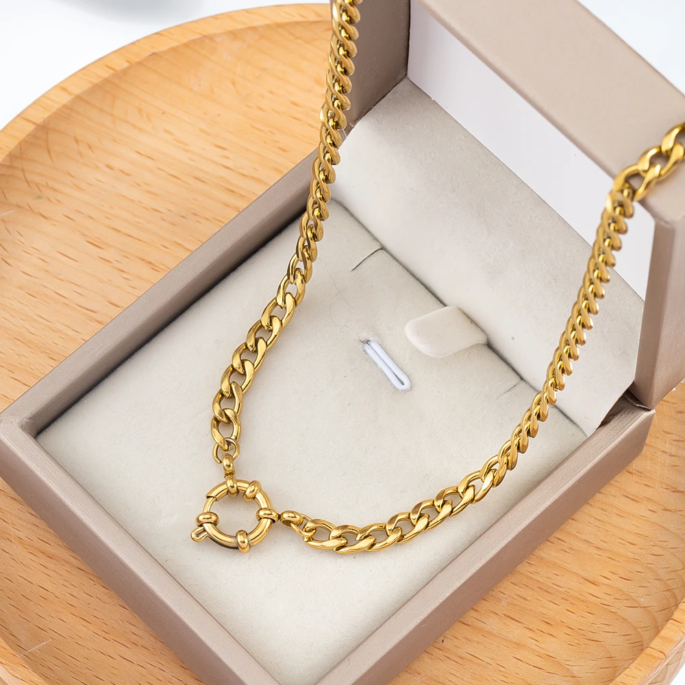 1PC Stainless Steel 45cm Basic Link Chian Bracelet Necklace Women Men Anchor Clasp Beads Chain Sailor Wheel DIY Jewelry Findings