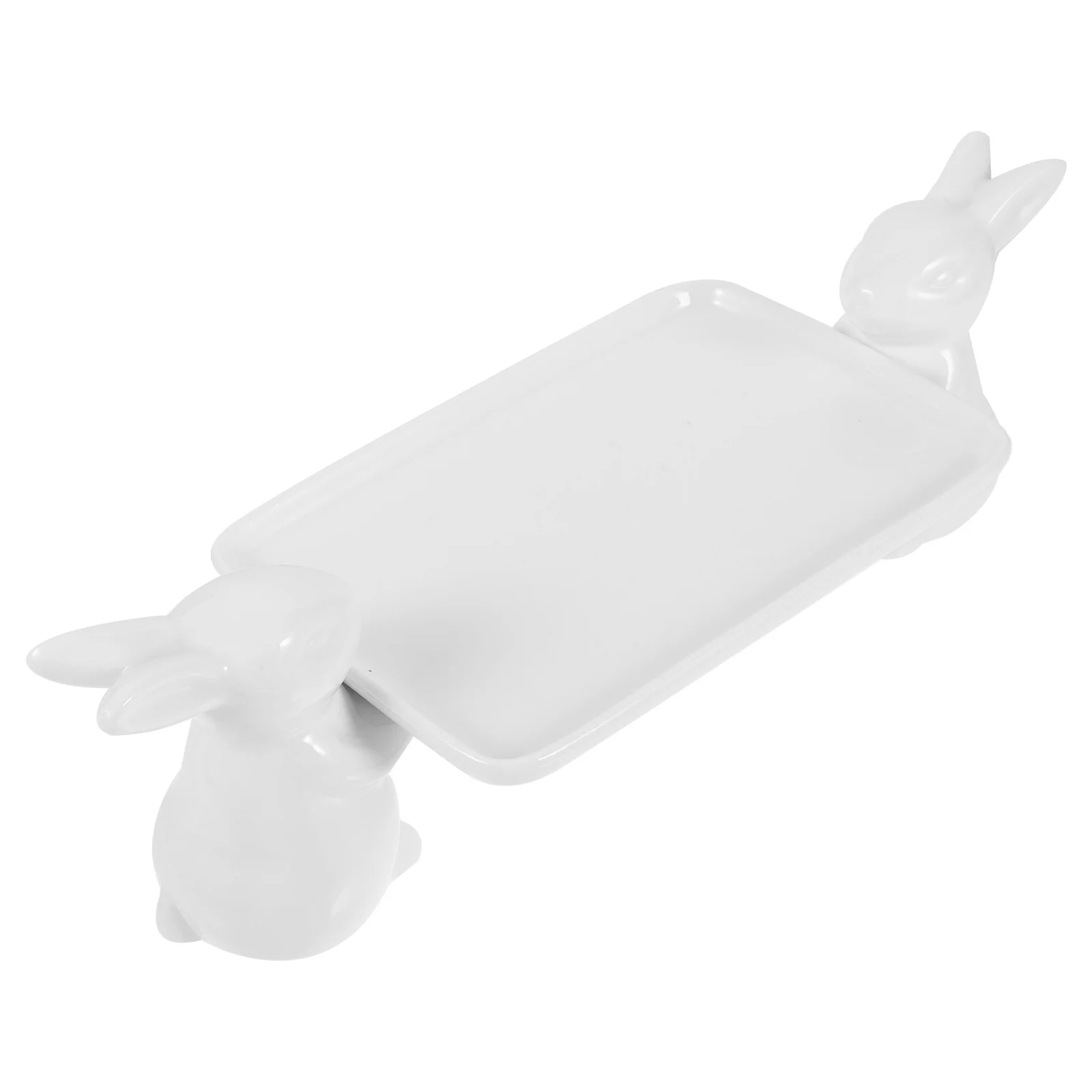 

Appetizer Serving Tray Bunny Dish Candy Plate Cute Food Trays Easter for Rabbit Bowl Snack