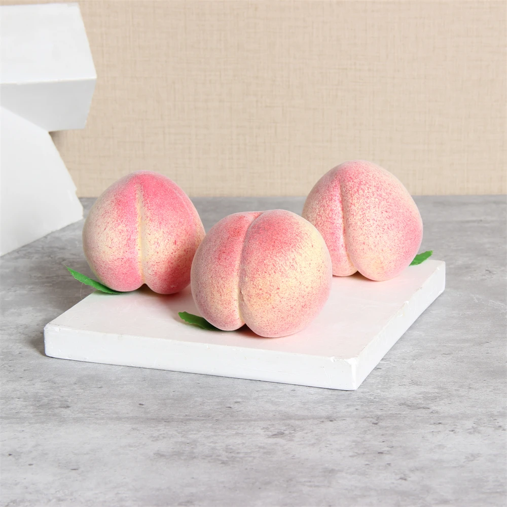 6PCS, Artificial Peaches Models, Simulation Fake Fruits, Home Restaurant Fruit Tray Party Decoration, Photography Props