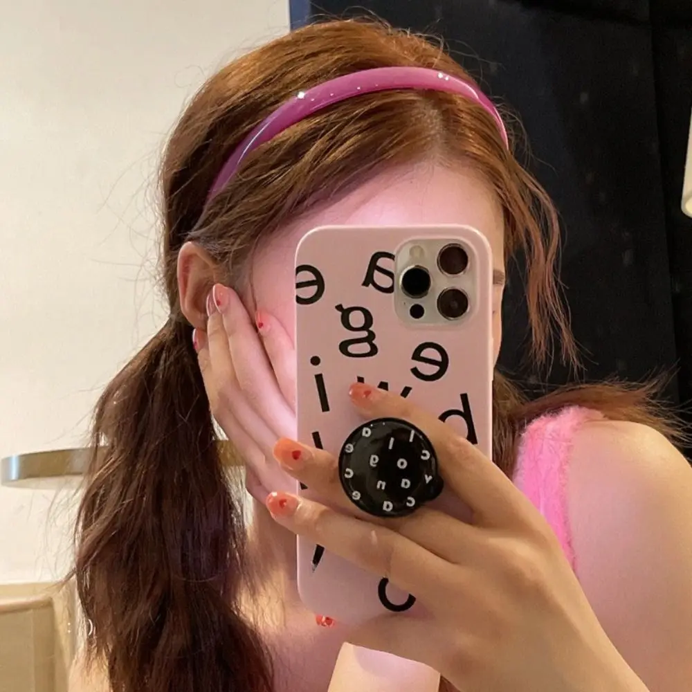 عصابة شعر كورية بسيطة لا تنزلق ، طوق شعر جيلي مسنن ، ضوء مائي ، لون ثابت ، عصابة رأس أكريليك ، مشبك شعر ، غسل الوجه