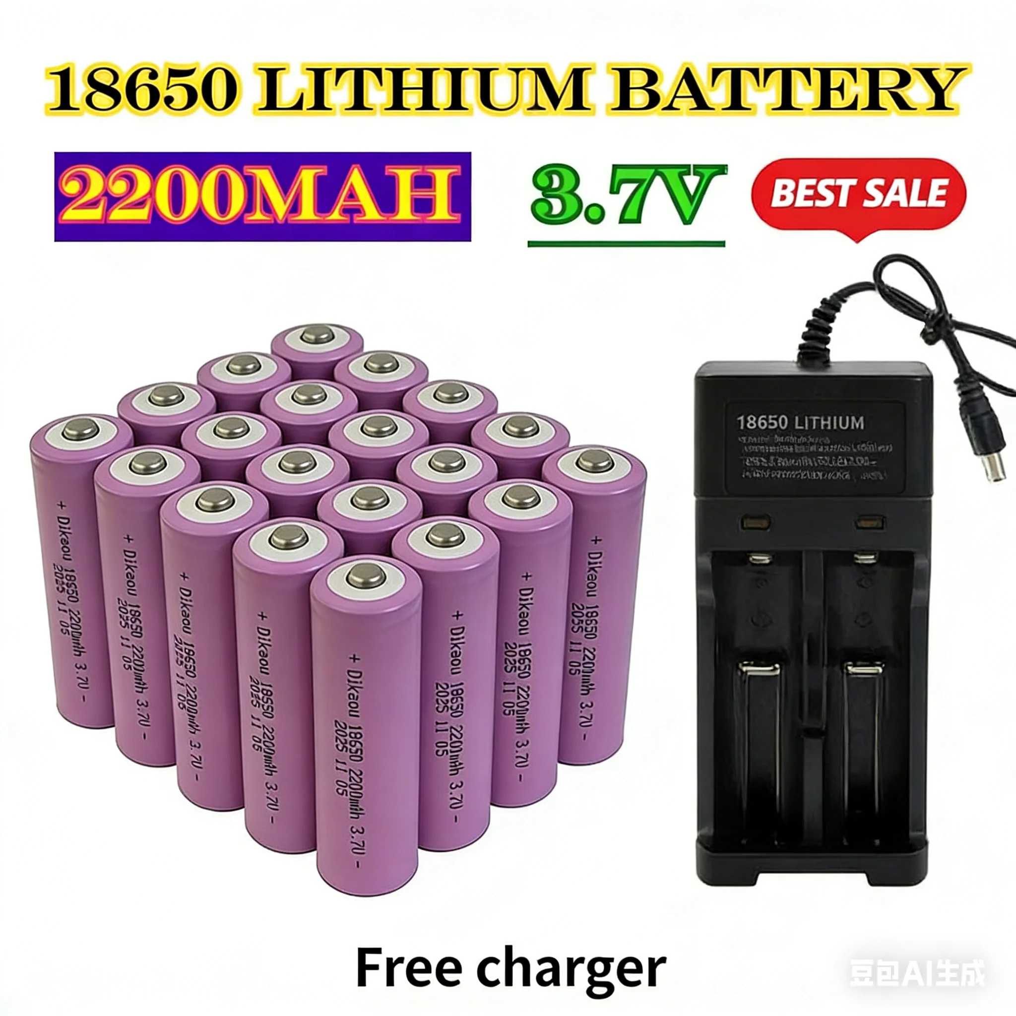Original 18650 2200mAh battery 3.7V lithium-ion rechargeable battery suitable for children's toy cars flashlight laser pointer