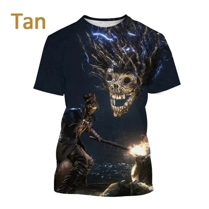 3D Printing Horror Game Bloodborne Tshirt For Men Women Casual Short-sleeved Personality Hip-hop Tee Tops Kids Harajuku T-shirt